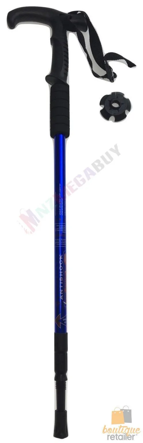 2 x Hiking Trekking Poles Walking Stick Anti Shock Adjustable Camping * Red
