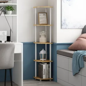 57.7" H x 11.6" W Plastic Corner Bookcase (Set of 2) Symple Stuff Color: Beech/White