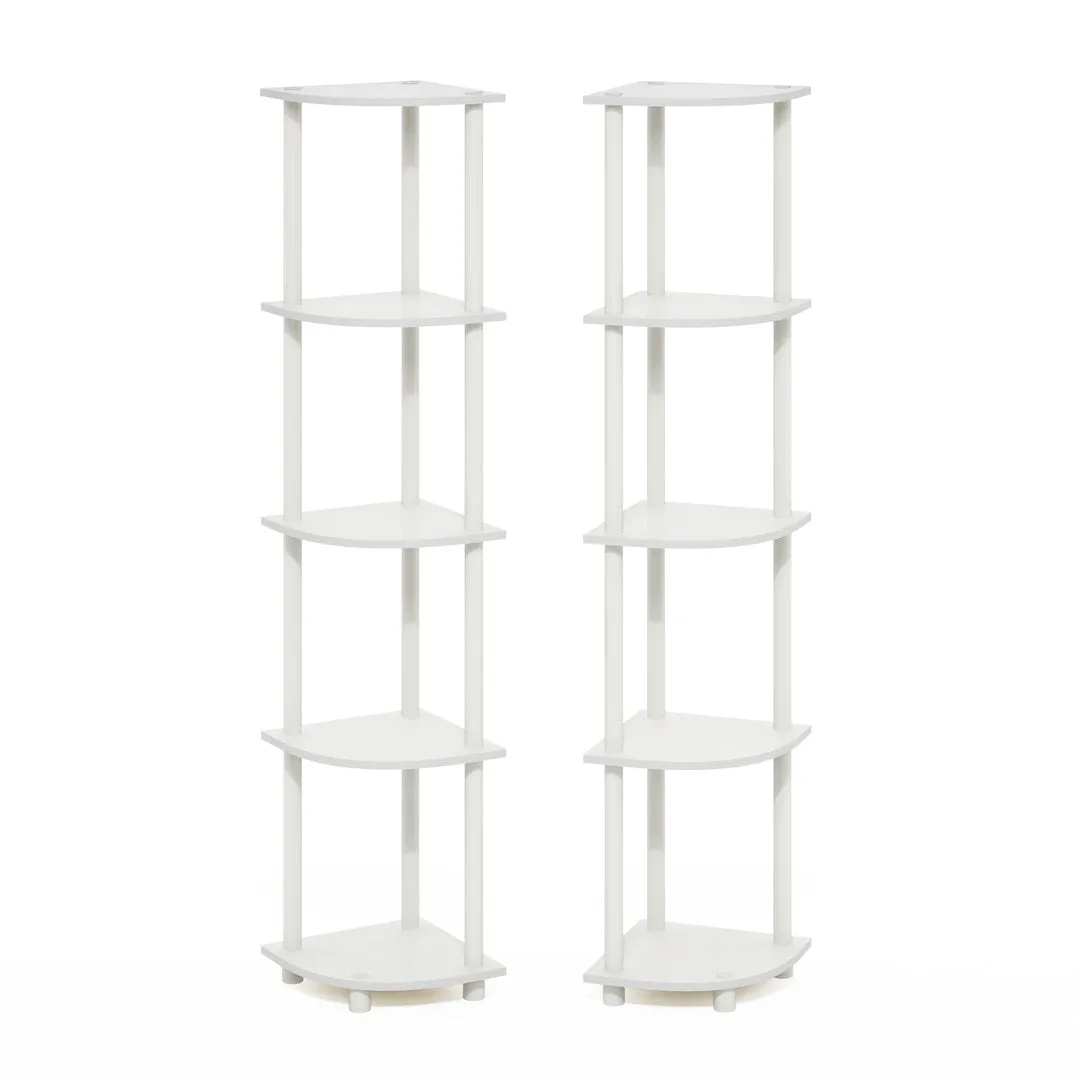 57.7" H x 11.6" W Plastic Corner Bookcase (Set of 2) Symple Stuff Color: White