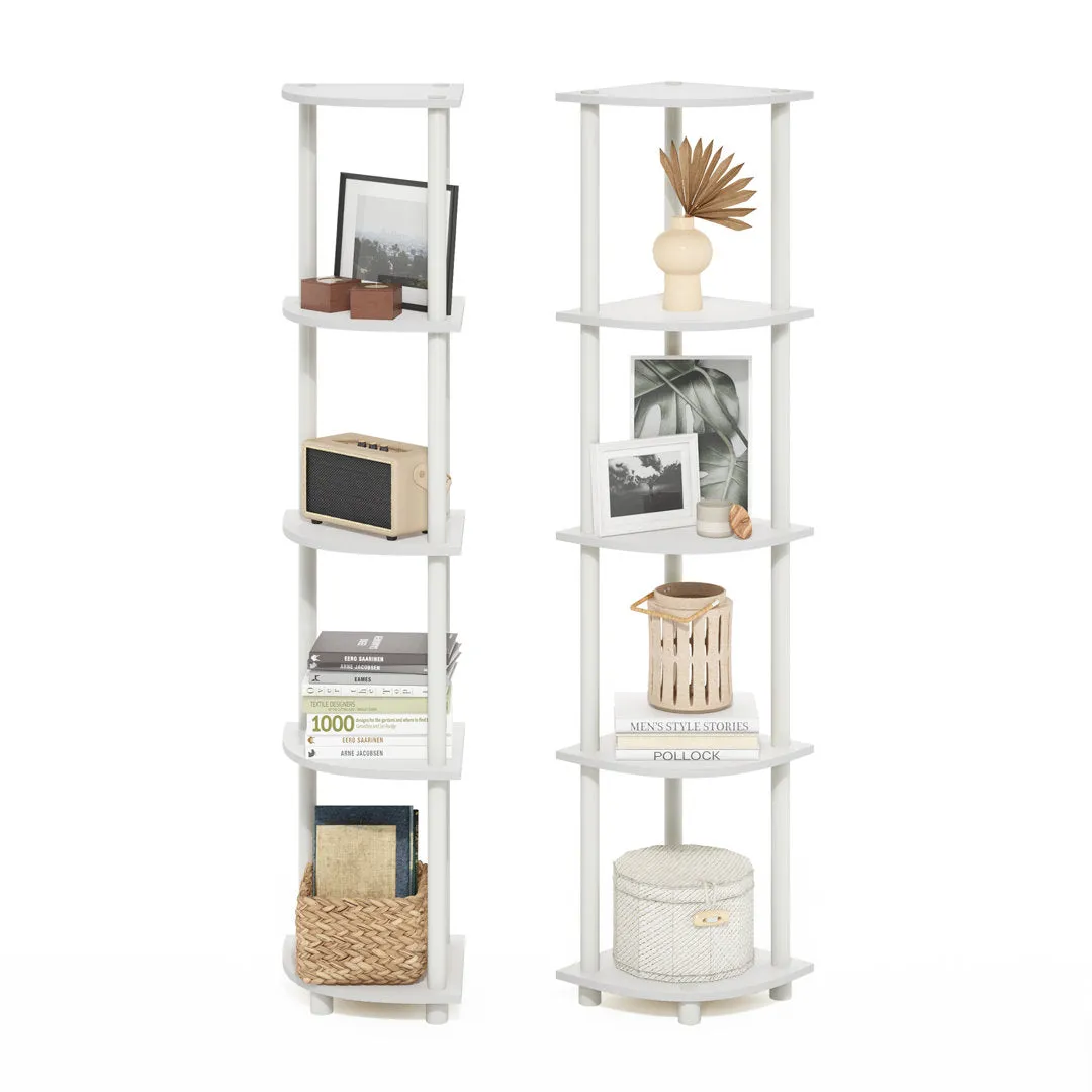 57.7" H x 11.6" W Plastic Corner Bookcase (Set of 2) Symple Stuff Color: White