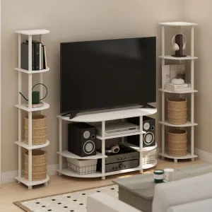 57.7" H x 11.6" W Plastic Corner Bookcase (Set of 2) Symple Stuff Color: White