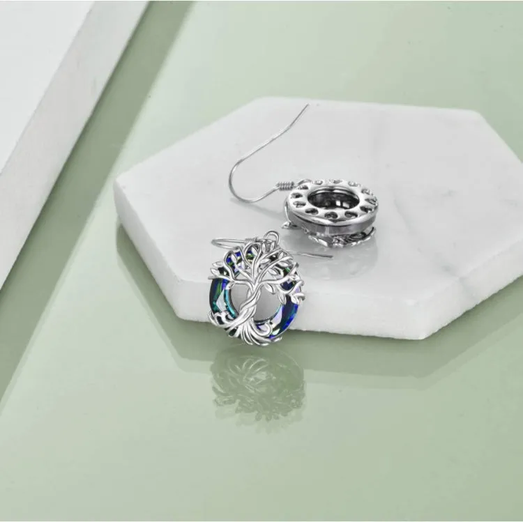 925 Sterling Silver Tree of Life Drop Earrings