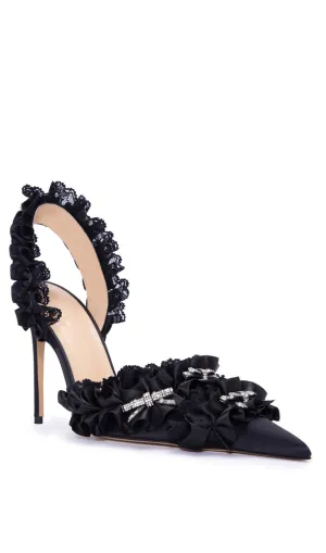 Avah Bow-embellished Slingback Pumps - Black