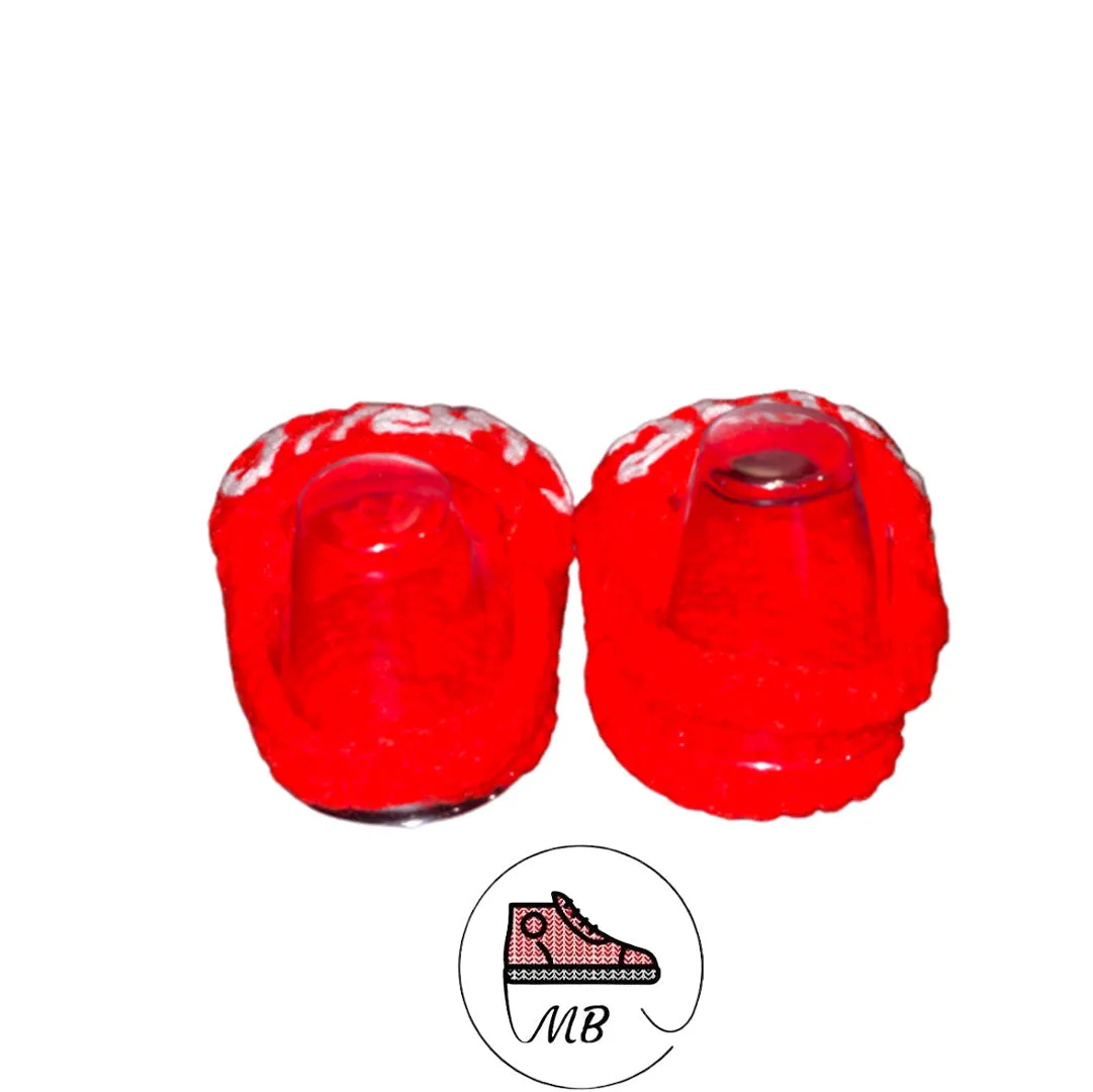 Baby Crochet S-Slides  Mumybuddy Red Slide Sandal (0-12 Month's)