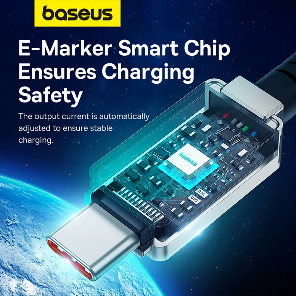 Baseus Aerospace Series Fast Charging Cable Type-C to Type-C 100W 1m Starlight White