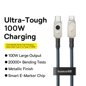 Baseus Aerospace Series Fast Charging Cable Type-C to Type-C 100W 1m Starlight White