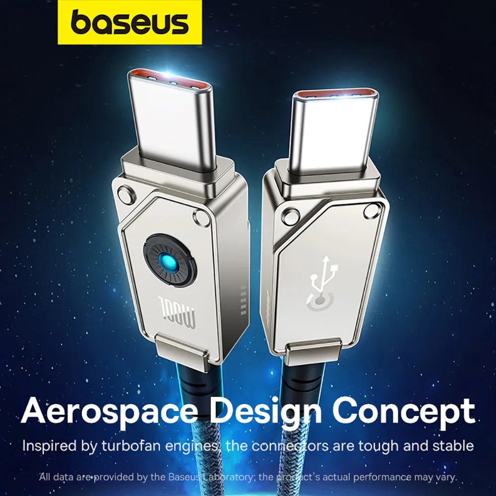 Baseus Aerospace Series Fast Charging Cable Type-C to Type-C 100W 1m Starlight White