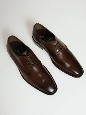 Basic Lace Up Derby With Randing - Brown