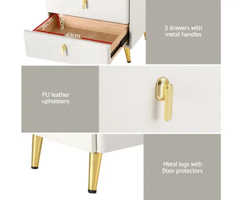 Bedside Table Wireless Charging - ALMA White