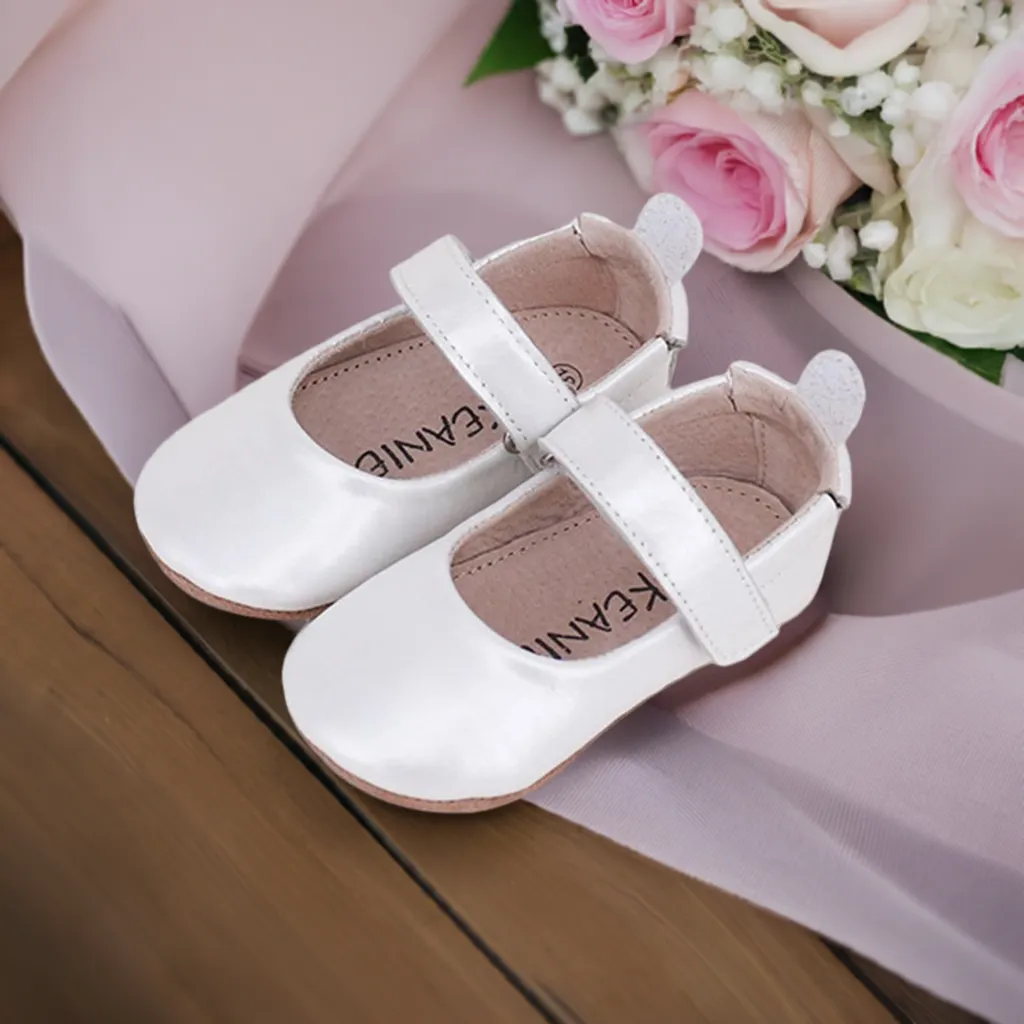 Bella Pre/First Walker Mary Jane Shoes Pearl White