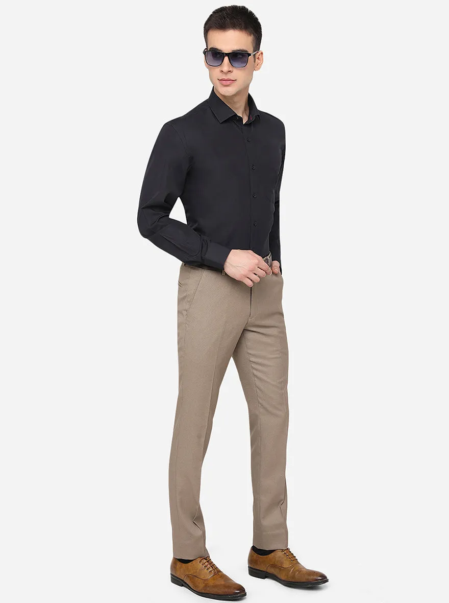 Black Solid Regular Fit Formal Shirt | JadeBlue