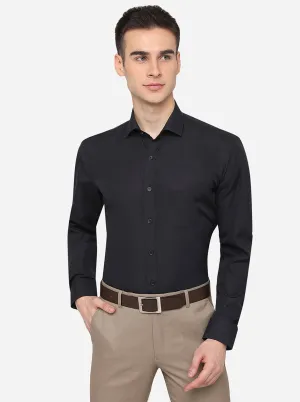 Black Solid Regular Fit Formal Shirt | JadeBlue