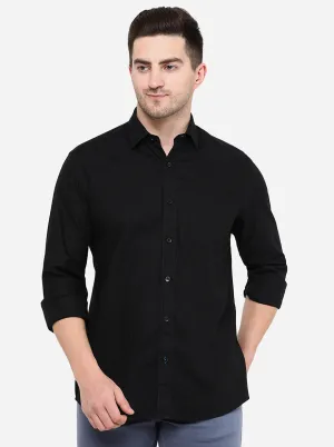 Black Solid Smart Fit Casual Shirt | Greenfibre