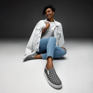 Bold Purple Check Canvas Shoes for Trendy Women