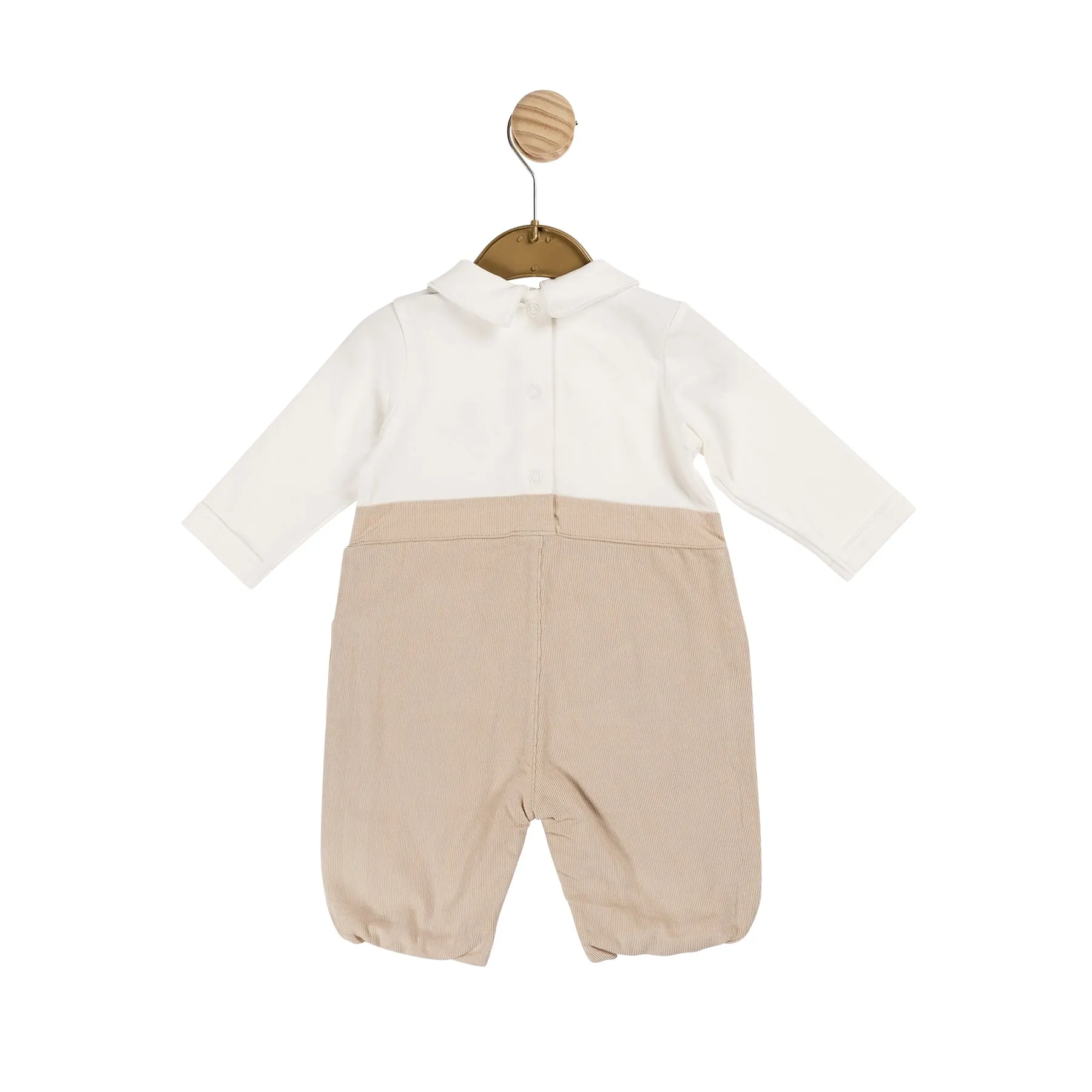 Boys Beige Needlecord Romper