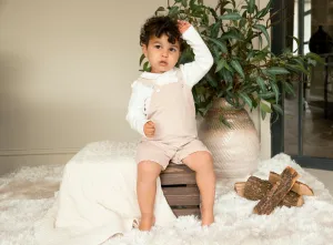 Boys Beige Needlecord Top and Dungaree