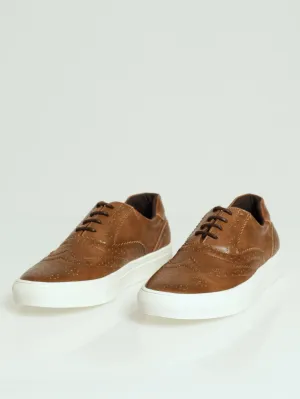 Brogue Detailed Cemented Lace Up Shoe - Tan