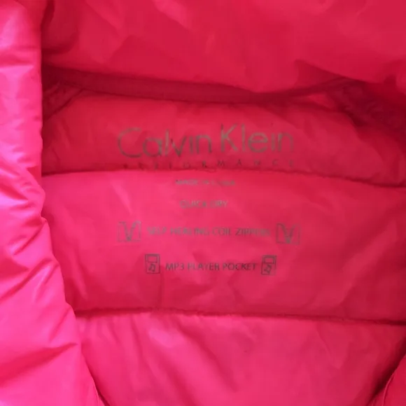 Calvin Klein Performance CK Quick Dry Jacket Neon Barbie Pink Down Large Zipper