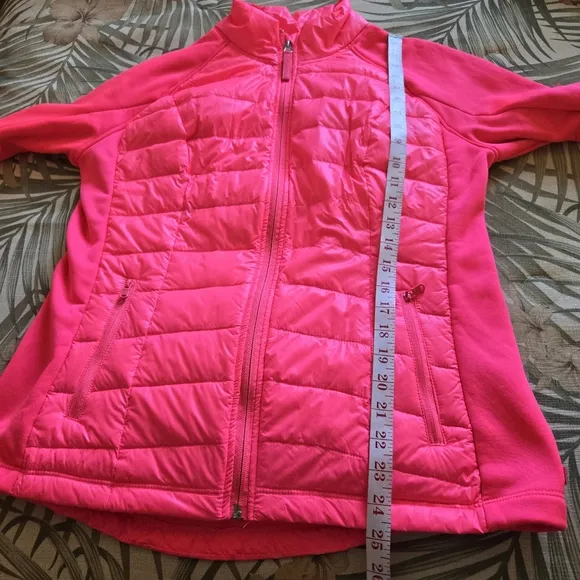 Calvin Klein Performance CK Quick Dry Jacket Neon Barbie Pink Down Large Zipper