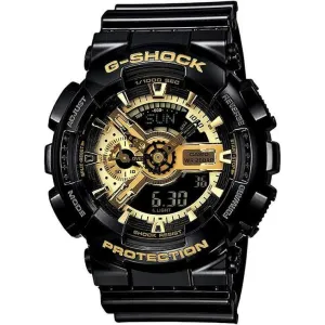CASIO G-SHOCK DAY-DATE ANALOG DIGITAL DIAL BLACK & GOLD MEN WATCH GA-110GB-1AJF