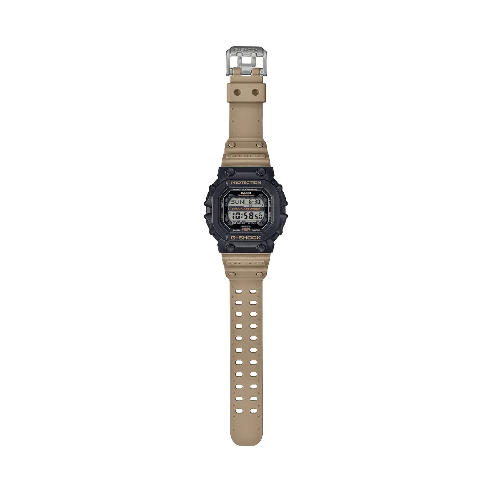 Casio G Shock Dig 2-Tone Utility Solar Worldtime Stopwatch Alarm 200M Black Case Brown Resin Band GX56TU-1A5