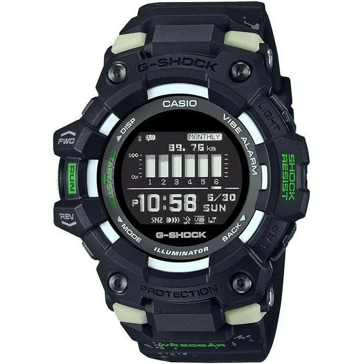 CASIO G-SHOCK G-SQUAD BLUETOOTH CAMOUFLAGE DESIGN BLACK MEN WATCH GBD-100LM-1JF