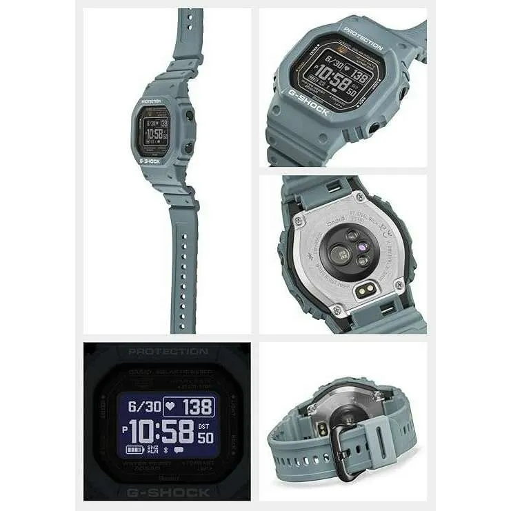 CASIO G-SHOCK G-SQUAD CARDIOMETER BLUETOOTH DIGITAL PALE BLUE MEN WATCH DW-H5600-2JR