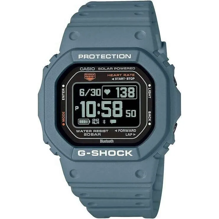 CASIO G-SHOCK G-SQUAD CARDIOMETER BLUETOOTH DIGITAL PALE BLUE MEN WATCH DW-H5600-2JR