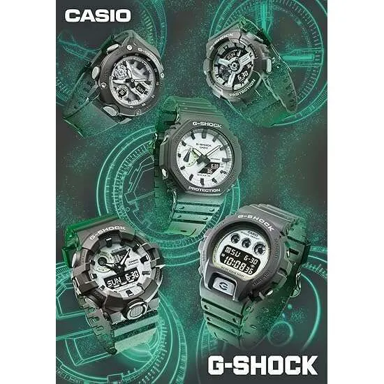 CASIO G-SHOCK HIDDEN GLOW SERIES DAY-DATE ANALOG DIGITAL DIAL GREY MEN WATCH GA-110HD-8AJF