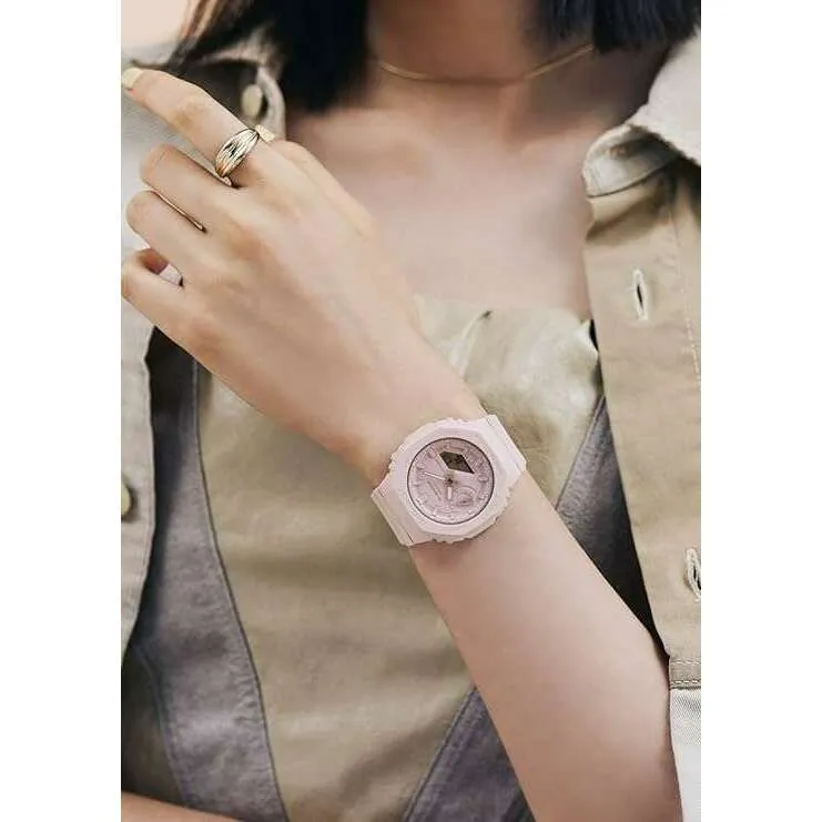 CASIO G-SHOCK MID-SIZE MODEL ANALOG DIGITAL DIAL BABY PINK LADIES WATCH GMA-S2100BA-4AJF