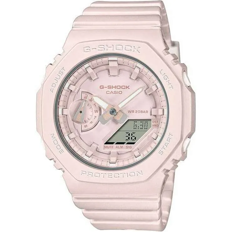 CASIO G-SHOCK MID-SIZE MODEL ANALOG DIGITAL DIAL BABY PINK LADIES WATCH GMA-S2100BA-4AJF