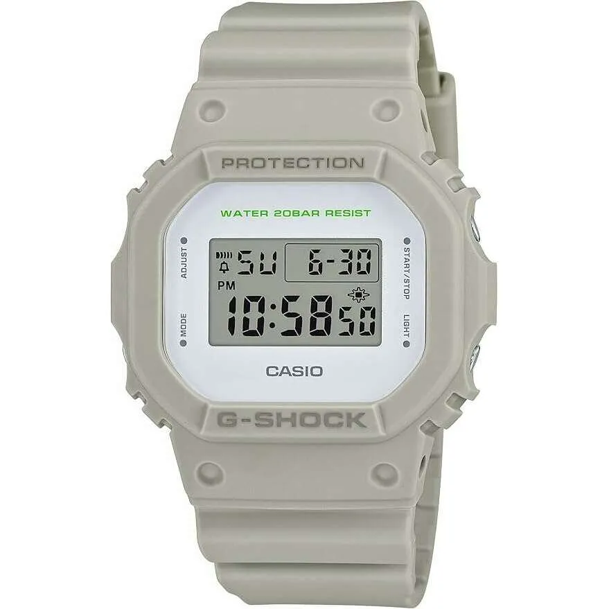 CASIO G-SHOCK SQUARE MODEL DIGITAL DIAL GREY BEIGE MEN WATCH DW-5600M-8JF