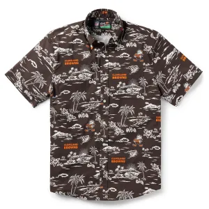 CLEVELAND BROWNS THROWBACK PERFORMANCE BUTTON FRONT