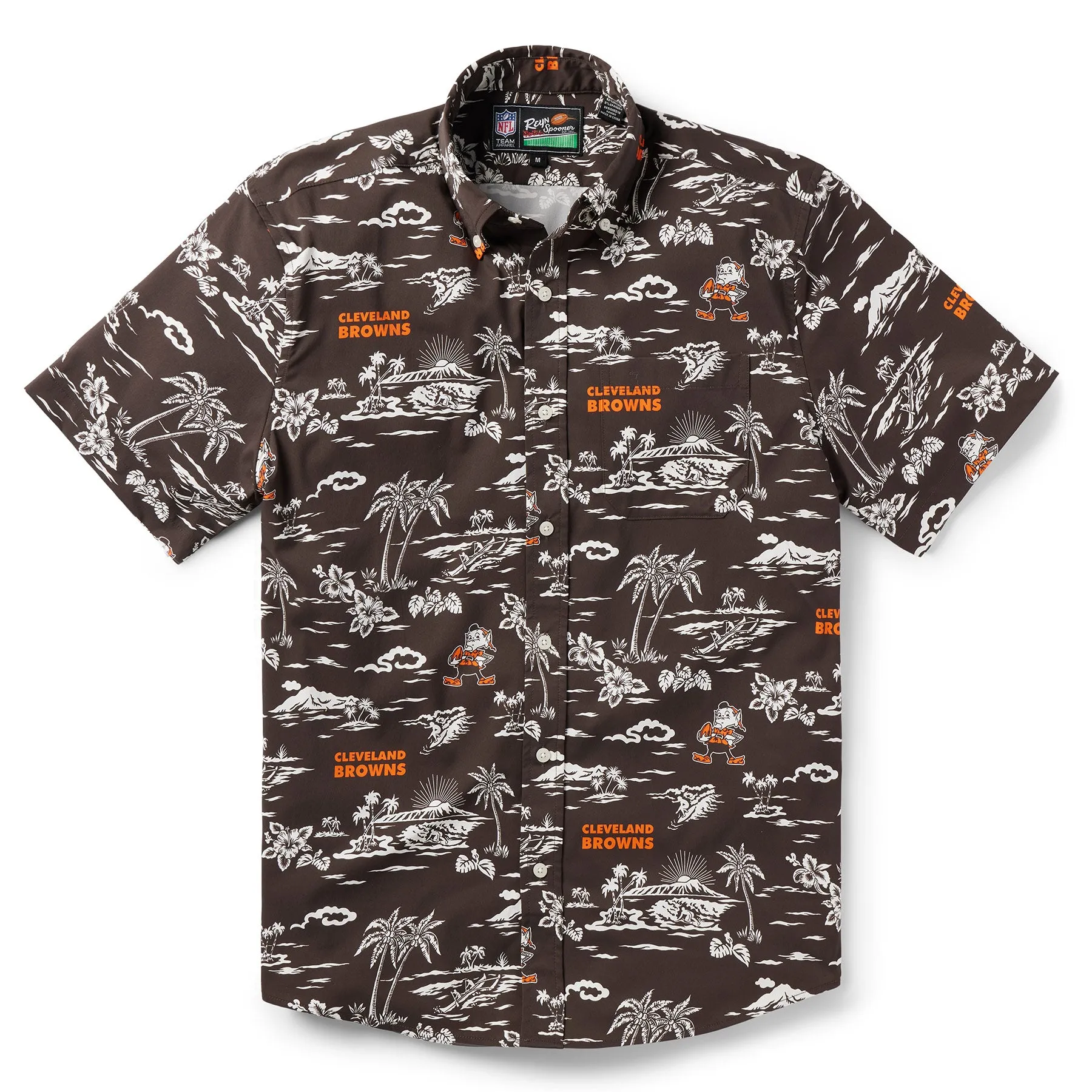 CLEVELAND BROWNS THROWBACK PERFORMANCE BUTTON FRONT