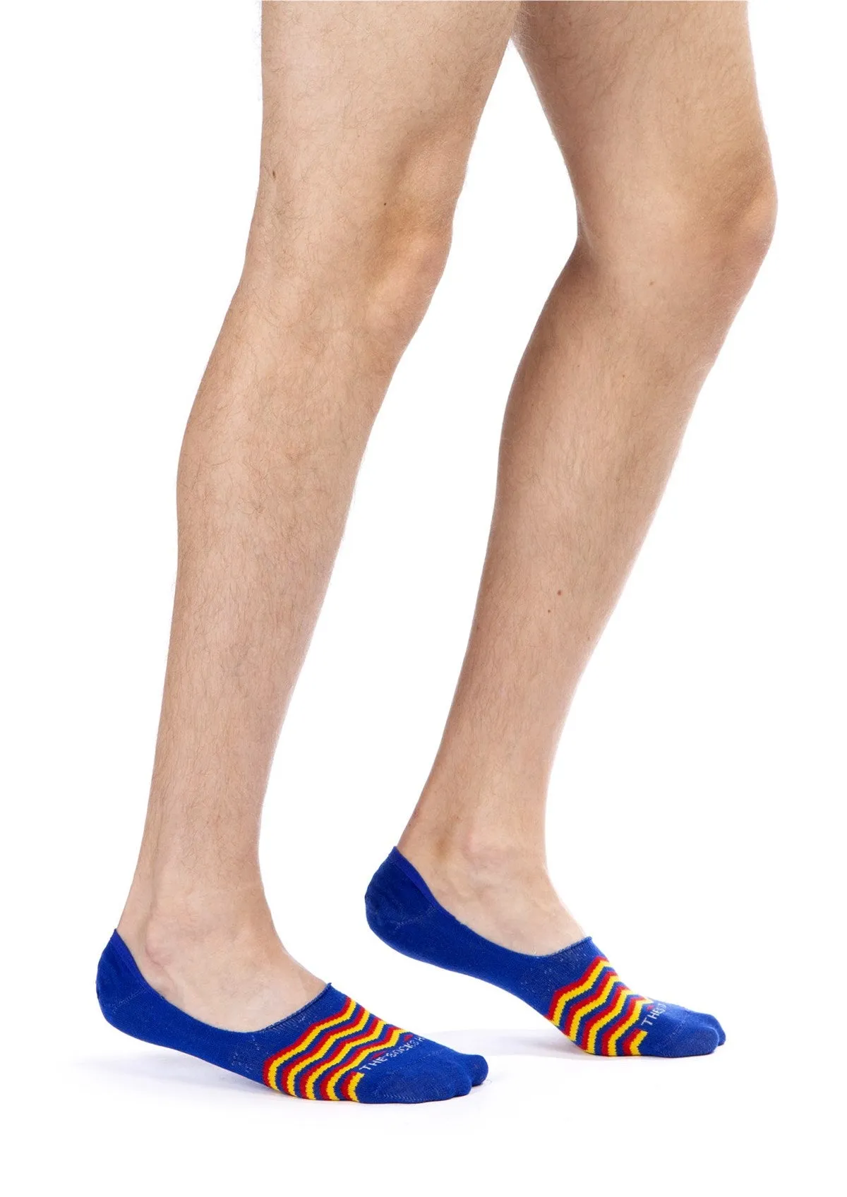 Colored Waves Design Men Invisible Socks