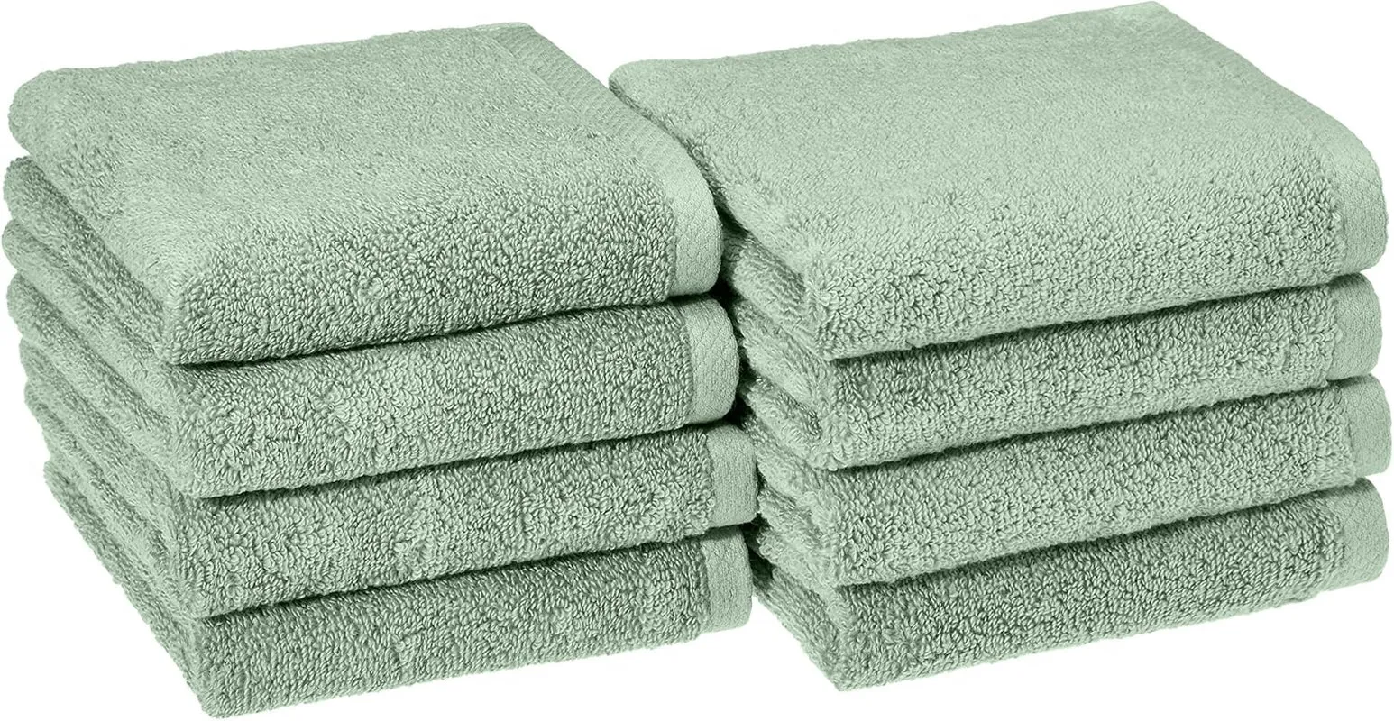 Cotton Washcloths, Quick-Dry, 12" X 12", 12-Pack, White