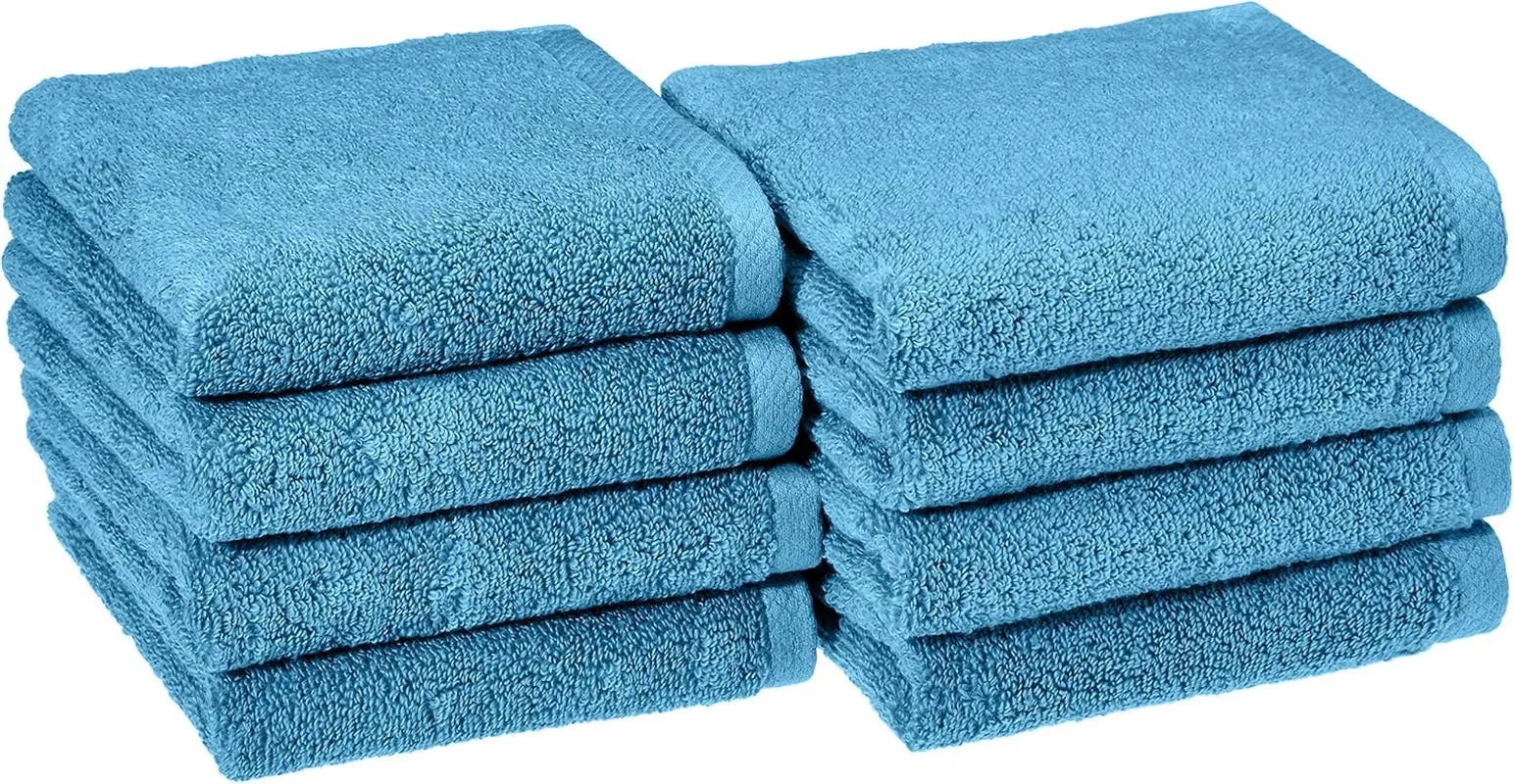 Cotton Washcloths, Quick-Dry, 12" X 12", 12-Pack, White