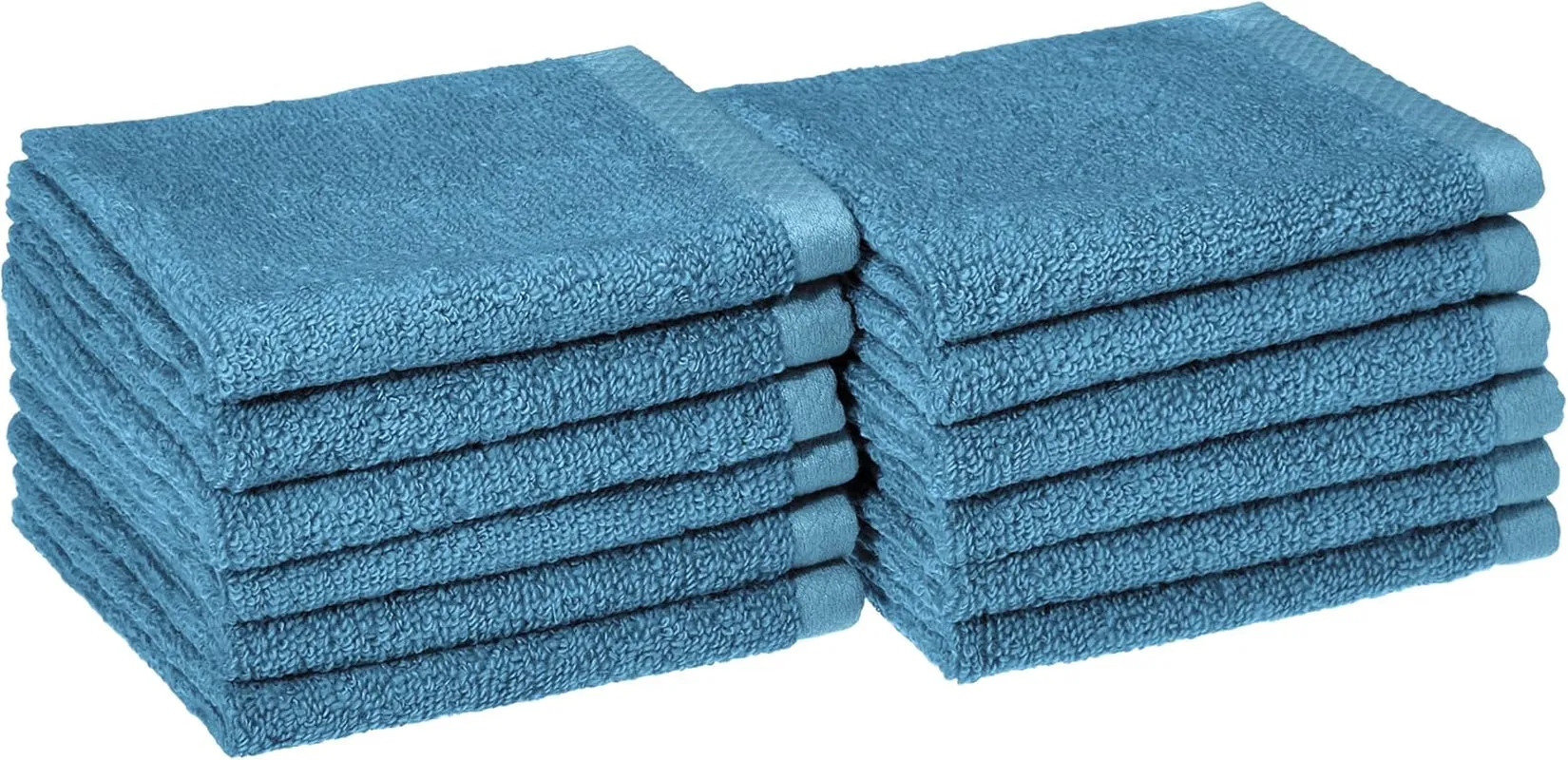Cotton Washcloths, Quick-Dry, 12" X 12", 12-Pack, White