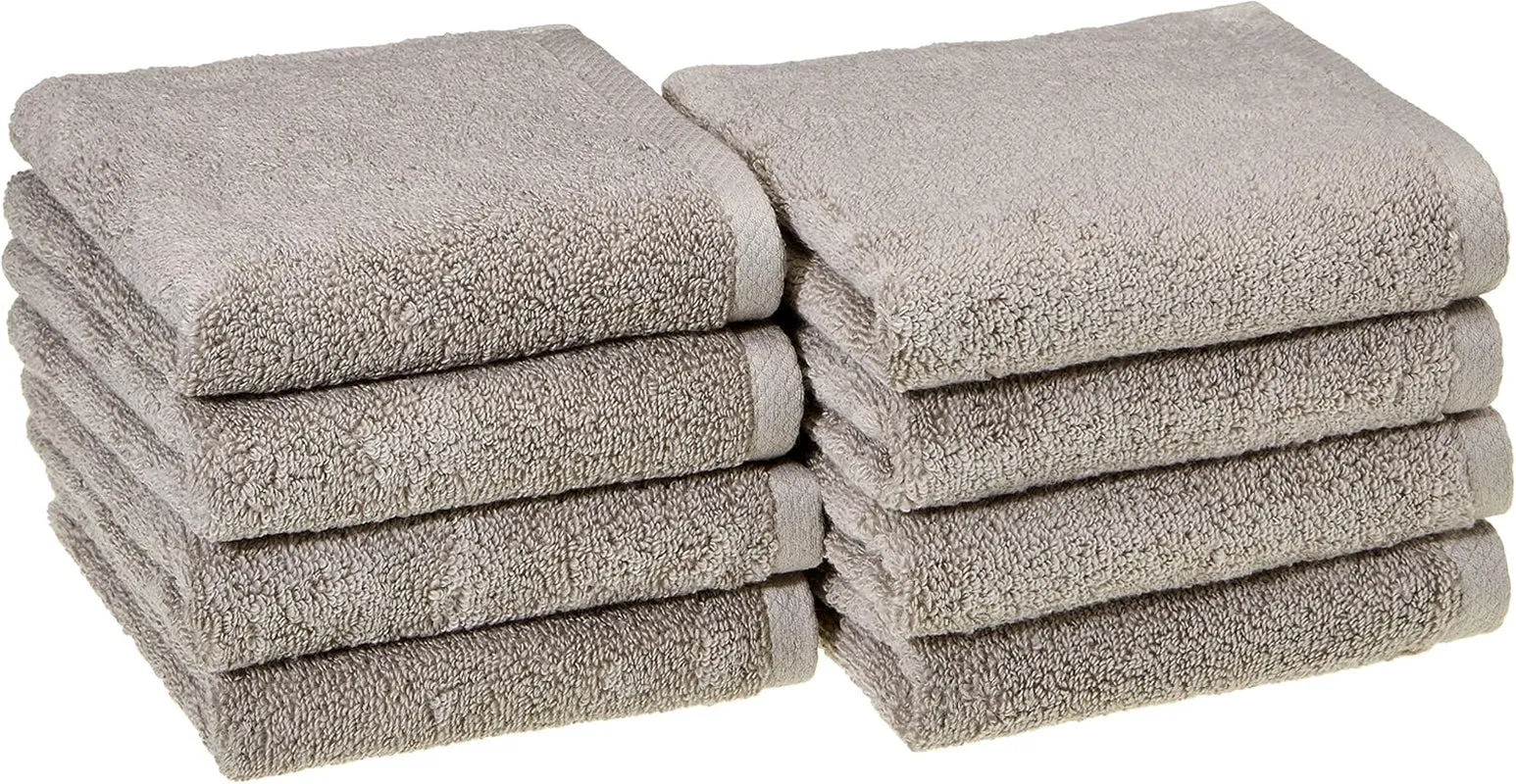 Cotton Washcloths, Quick-Dry, 12" X 12", 12-Pack, White