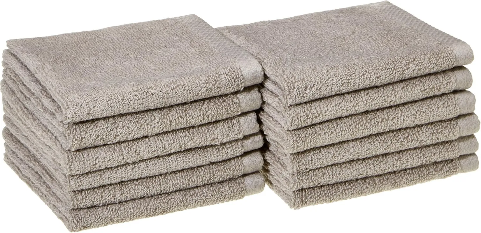 Cotton Washcloths, Quick-Dry, 12" X 12", 12-Pack, White