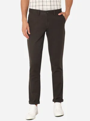 Dark Olive Solid Uno Fit Casual Trouser | JadeBlue