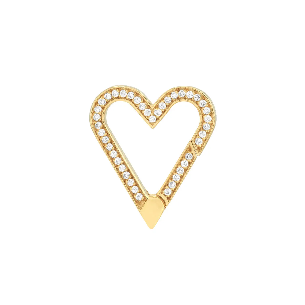 Diamond Open Heart Push Lock