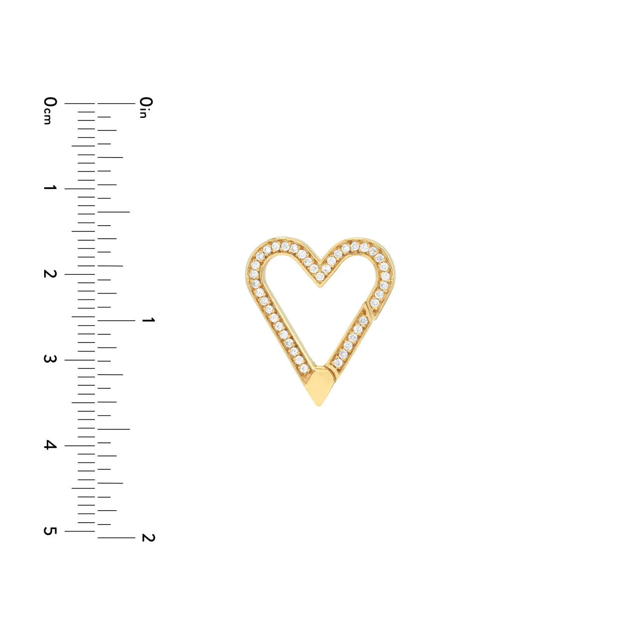 Diamond Open Heart Push Lock