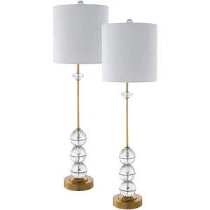 Elara Crystal Elegance 34H x 10W x 10D Buffet Lamp