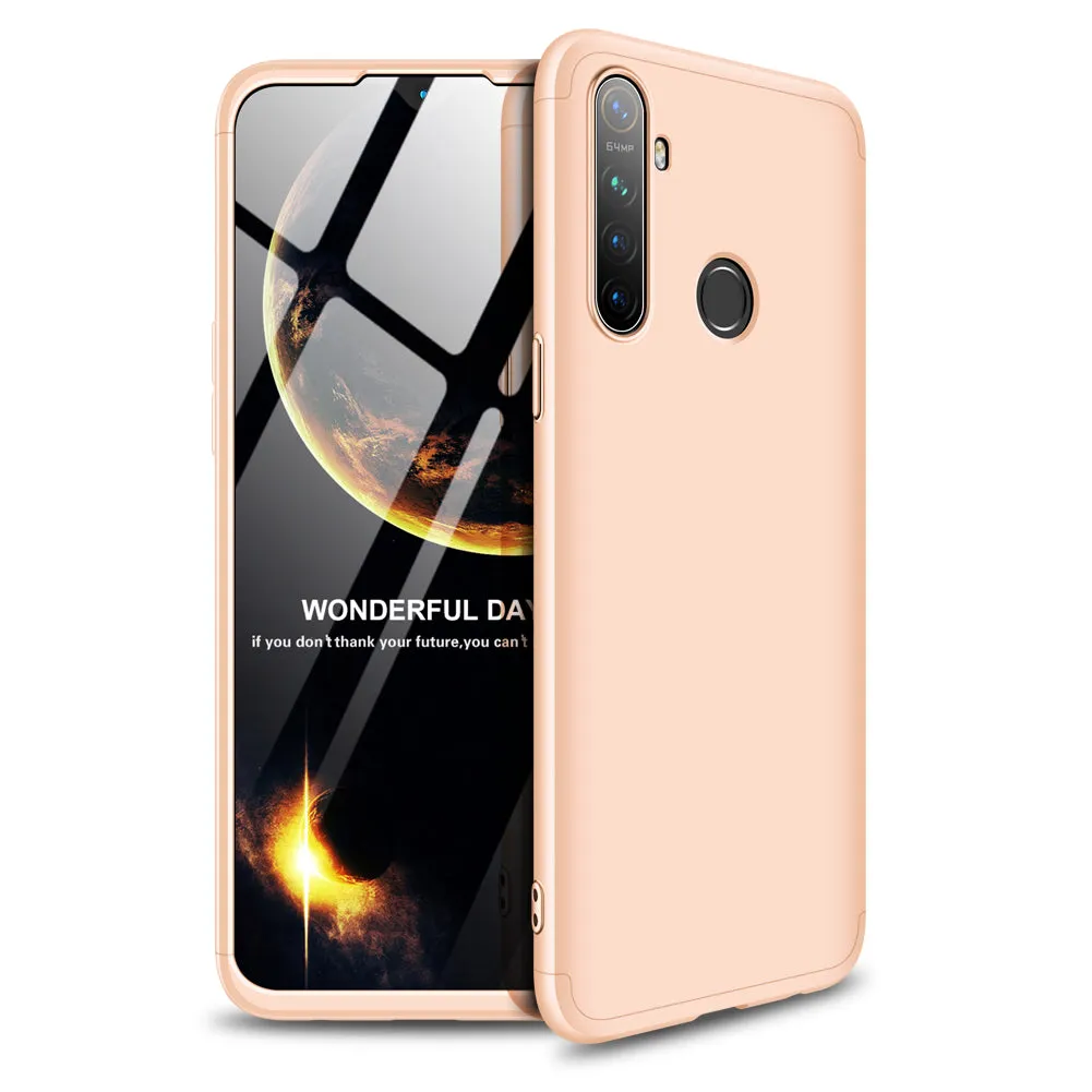 for OPPO Realme 5 Anti-Collision Protection Cover 360 Degree Full Coverage Phone Case Cellphone Shell Cover rose