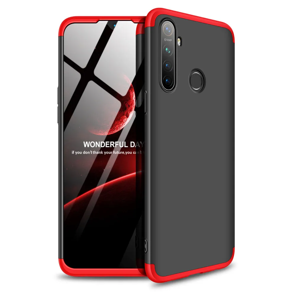 for OPPO Realme 5 Anti-Collision Protection Cover 360 Degree Full Coverage Phone Case Cellphone Shell Cover rose