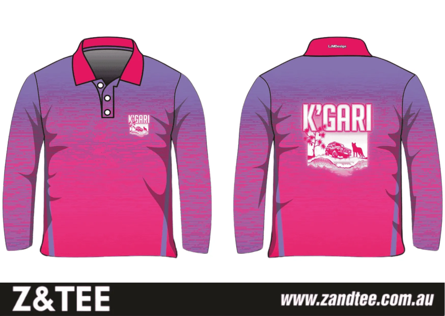 Fraser Island | K'gari Beach Wave Pink Fishing Shirt ★Pre-Order★
