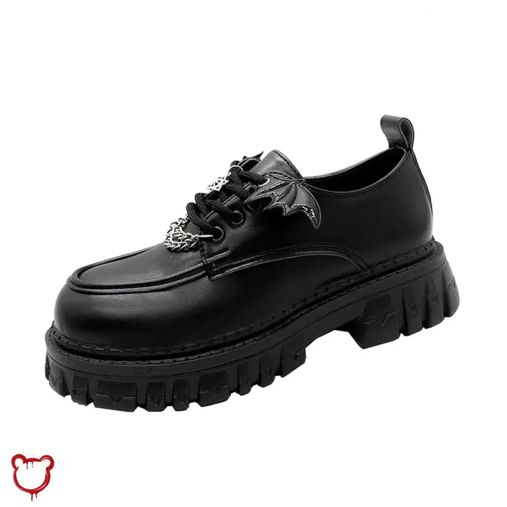 Goth Bat Wings Black Shoes