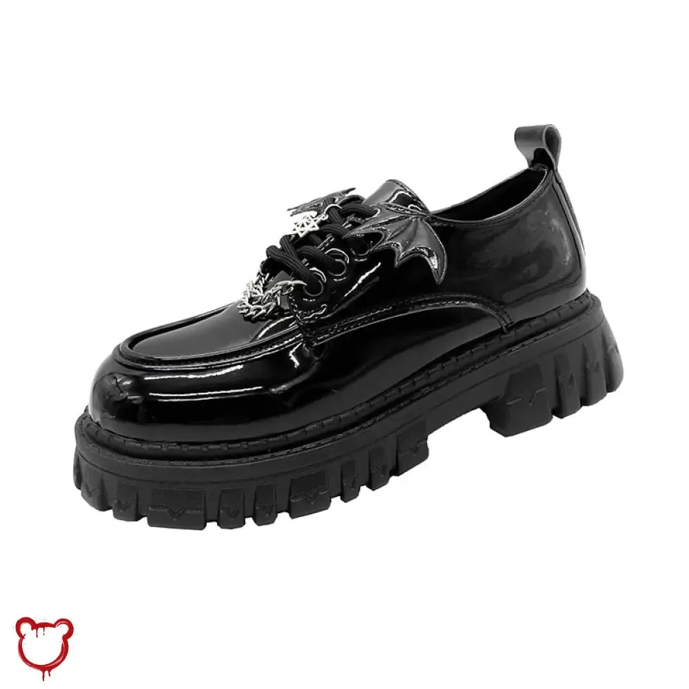 Goth Bat Wings Black Shoes