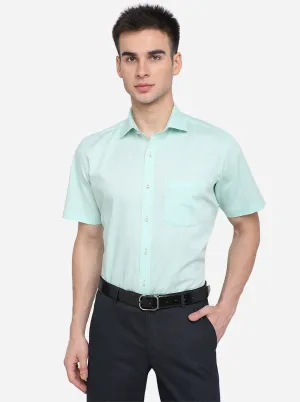 Green Solid Regular Fit Formal Shirt | JadeBlue